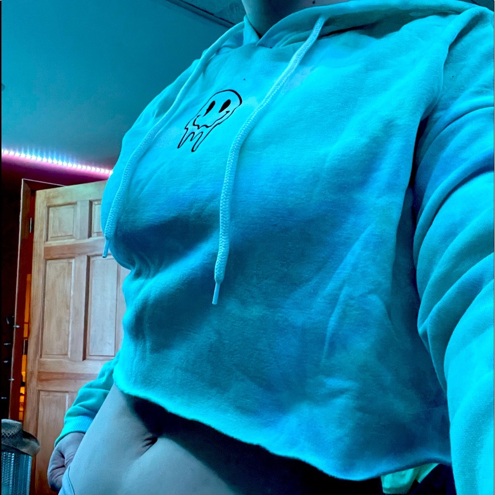 ~ smiley face crop hoodie ~